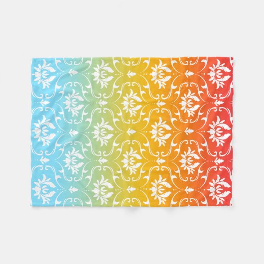 BlumenDamast im Hintergrund Fleecedecke (Vorderseite (Horizontal))