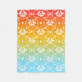 BlumenDamast im Hintergrund Fleecedecke (Vorderseite)