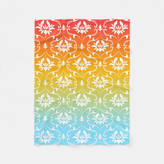 BlumenDamast im Hintergrund Fleecedecke (Vorderseite)