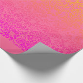 Blumendamast (Koralle und Rosa) Geschenkpapier (Ecke)