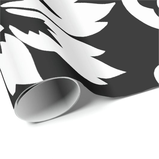 Blumendamast-Muster Geschenkpapier (Rolleneckpunkt)