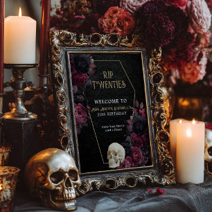 BlumenDamast RIP Zwanziger Gotik 30. Geburtstag Poster