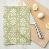 Blumendamasttapete Küchentuch (Viertel Falte)