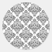 Blumendamastverzierung Runder Aufkleber (Vorderseite)