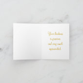 Blumendanken Golden Yellow Abstrakte Blume Dankeskarte (Innenseite)