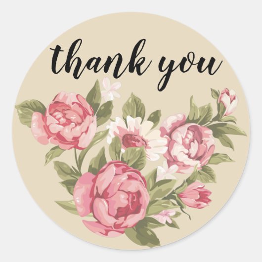 Blumendanken Ihnen Aufkleber - personalisieren Sie (Vorderseite)