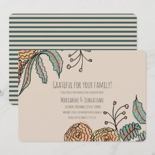 Blumendankfest-Abendessen Grateful Kranz Einladung