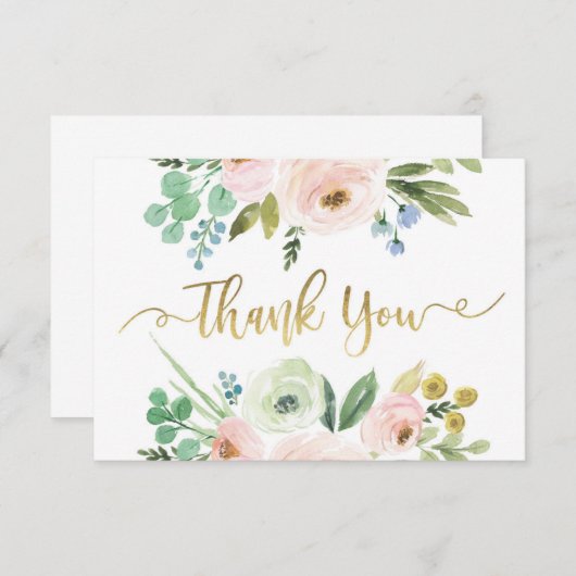 Blumendankkarte, Grün Mitteilungskarte (Vorne/Hinten)