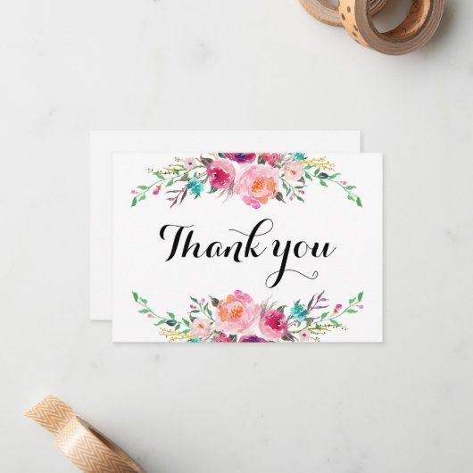 Blumendankkarte, Hochzeit Mitteilungskarte (Vorderseite/Rückseite Beispiel)