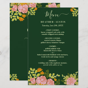Blumendark Green Wedding Botanic Deco Menü