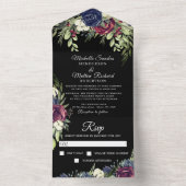 Blumendark & Moody-Hochzeit in einem All In One Einladung (Innen Boden)