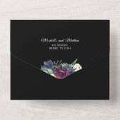 Blumendark & Moody-Hochzeit in einem All In One Einladung (Rückseite)