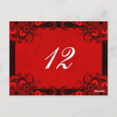 Blumendark Red Goth Empfang Tischnummer Cards (Rückseite)