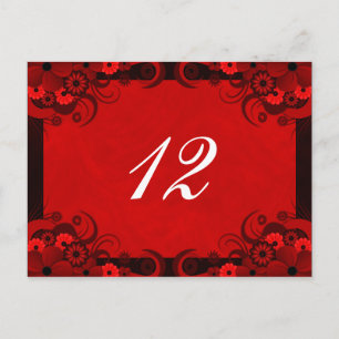 Blumendark Red Goth Empfang Tischnummer Cards