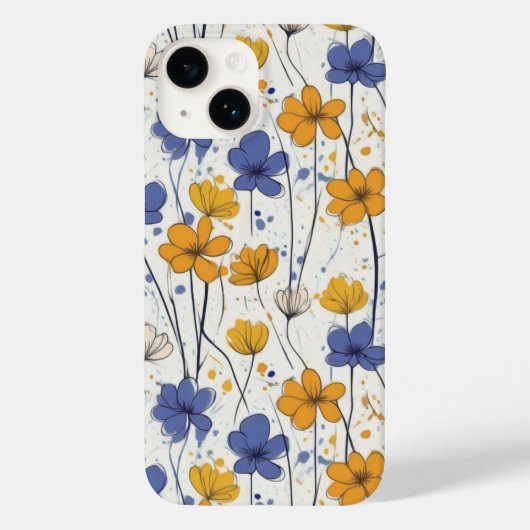 Blumendarstellung, abstrakte Wildblumen, modern Case-Mate iPhone Hülle (Rückseite)