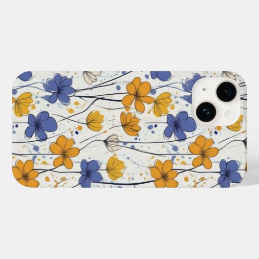 Blumendarstellung, abstrakte Wildblumen, modern Case-Mate iPhone Hülle (Rückseite (Horizontal))