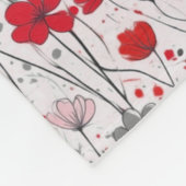 Blumendarstellung, abstrakte Wildblumen, modern Fleecedecke (Ecke)