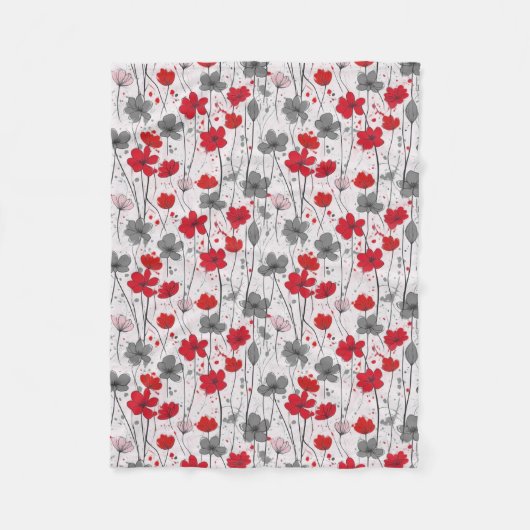 Blumendarstellung, abstrakte Wildblumen, modern Fleecedecke (Vorderseite)