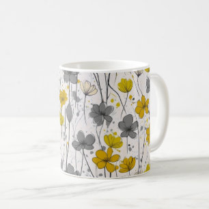 Blumendarstellung, abstrakte Wildblumen, modern Kaffeetasse