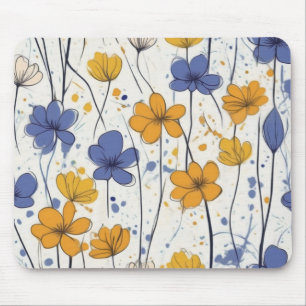 Blumendarstellung, abstrakte Wildblumen, modern Mousepad