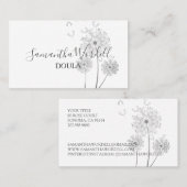 Blumendarstellung Geburtsstunde Doula oder Hebamme Visitenkarte (Vorne/Hinten)
