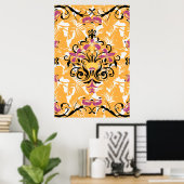 Blumendarstellung, langes Leben Poster (Heimbüro)