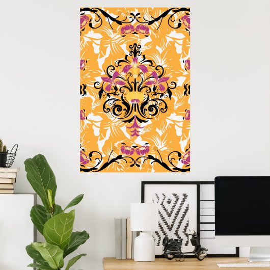 Blumendarstellung, langes Leben Poster (Heimbüro)