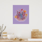 Blumendarstellung Poster (Küche)