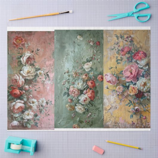 Blumendekopierpapier für Readboards. Seidenpapier (Basteln)