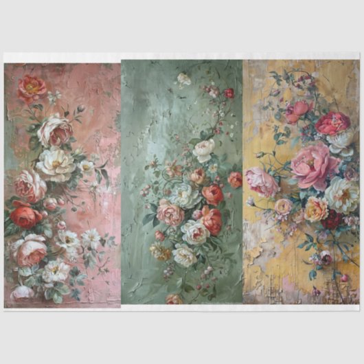 Blumendekopierpapier für Readboards. Seidenpapier (Vorderseite)