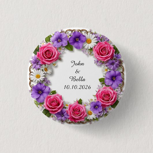 Blumendekor Button (Vorderseite)
