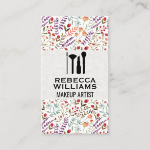Blumendekor Makeup-Kit Visitenkarte