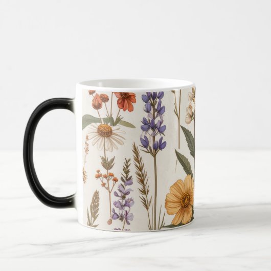 Blumendekor mit Feldblumen Verwandlungstasse (Links)