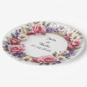 Blumendekor Pappteller (Schrägansicht)