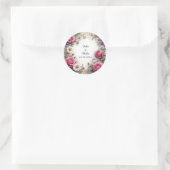 Blumendekor Runder Aufkleber (Tasche)