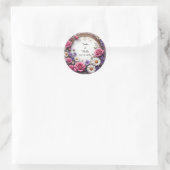 Blumendekor Runder Aufkleber (Tasche)
