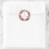 Blumendekor Runder Aufkleber (Tasche)