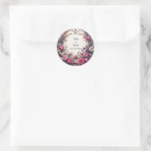Blumendekor Runder Aufkleber (Tasche)