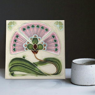 Blumendekor Wand Art Nouveau Vintage Deco Fliese