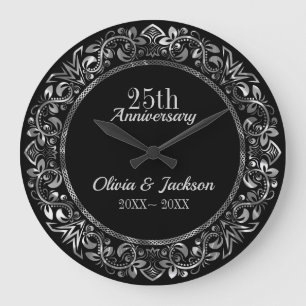 Blumendekoration Große Wanduhr