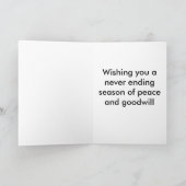 Blumendekoration Grosser Schriftart Weihnachtskart Feiertagskarte (Innenseite)