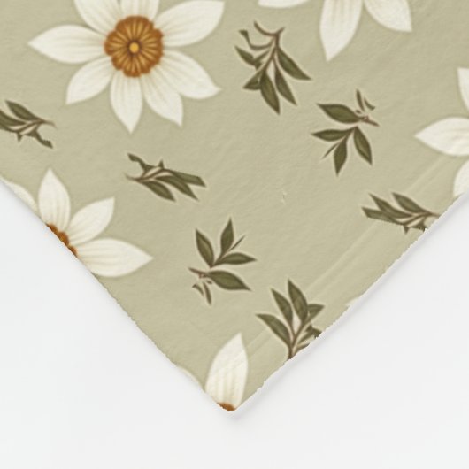 Blumendekoration in Weiß und Beige Fleecedecke (Ecke)