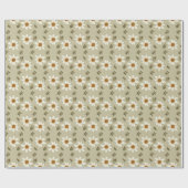 Blumendekoration in Weiß und Beige Geschenkpapier (Flach)