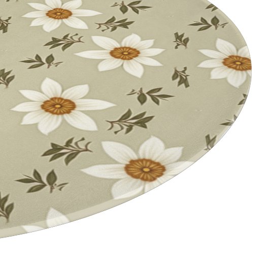 Blumendekoration in Weiß und Beige Schneidebrett (Ecke)