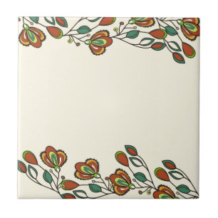 Blumendekoration Keramik Tile - Farblich Vintag Fliese