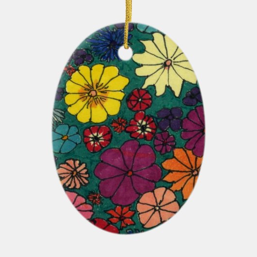 Blumendekoration Keramikornament (Vorne)