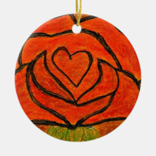 Blumendekoration Keramikornament
