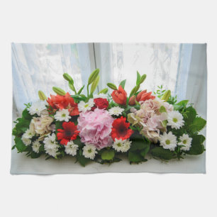Blumendekoration Küchentuch