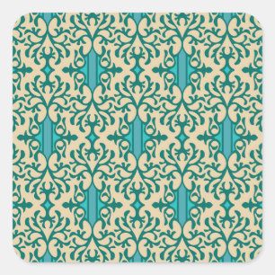 Blumendekoration: Moderne Moderne nahtlos Quadratischer Aufkleber