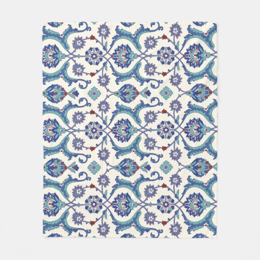 Blumendekoration: Traditionelles arabisches Muster Fleecedecke (Vorderseite)